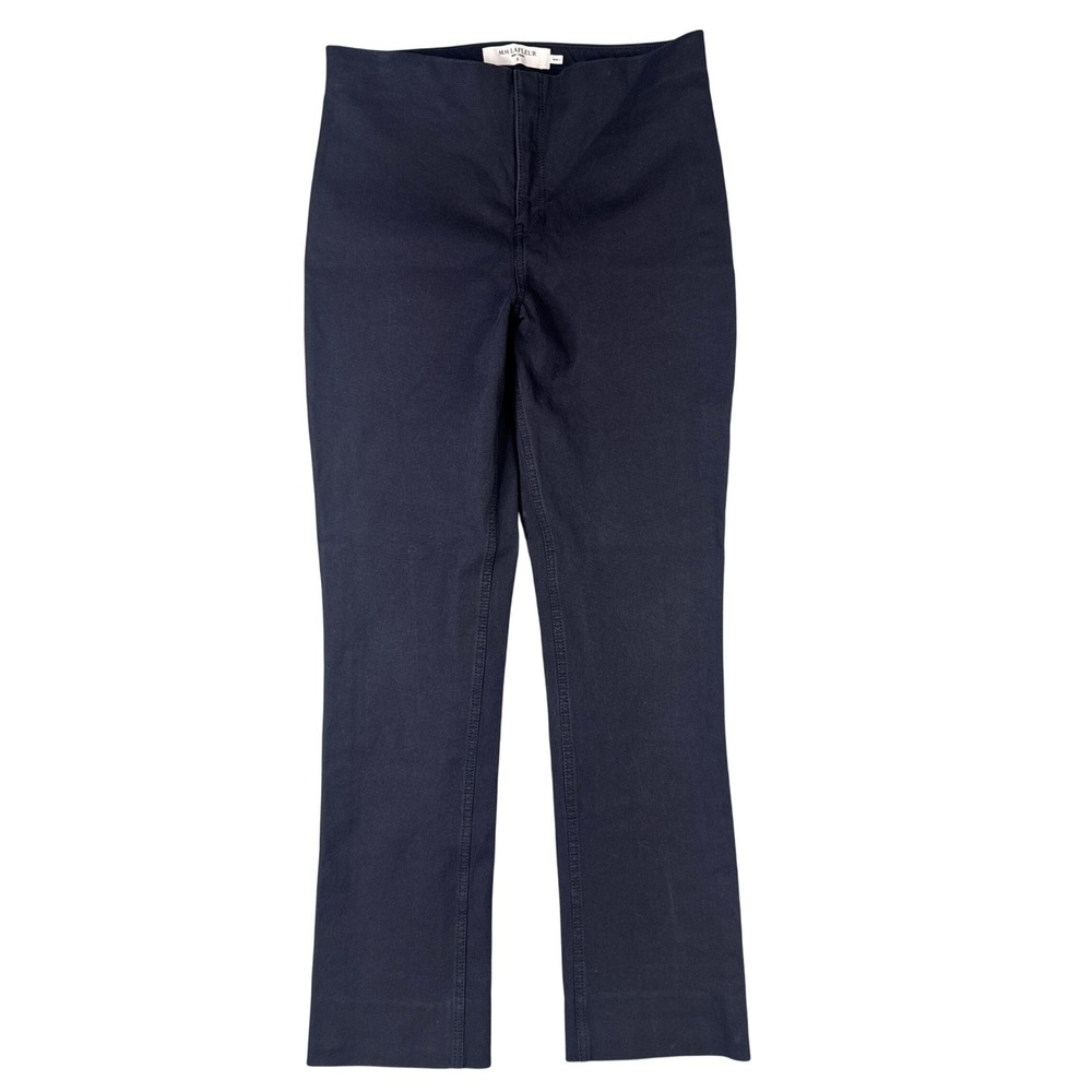 MM.LaFleur The Foster Pant Ink Dark Navy Slim Leg High Rise Stretch Cotton 6